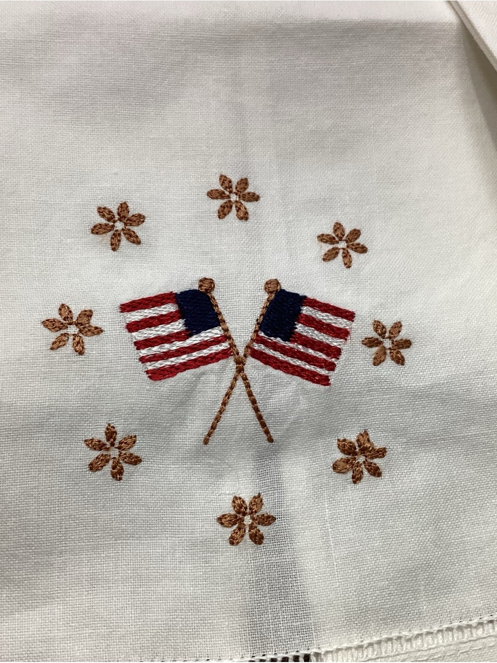 Embroidered Tea Towels (3) American Flag Motif ***please read description